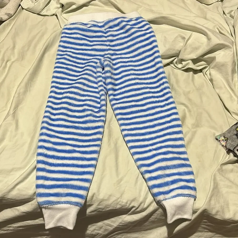 Members mark 6/6x jogger blue white stripe loungewear pj bottom pull on like new
